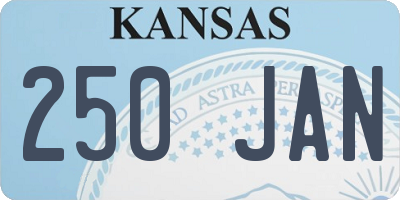 KS license plate 250JAN