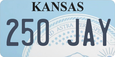 KS license plate 250JAY
