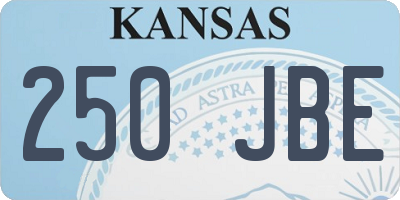 KS license plate 250JBE