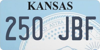 KS license plate 250JBF