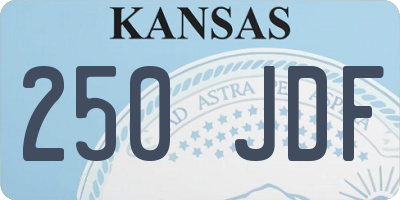 KS license plate 250JDF