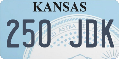 KS license plate 250JDK