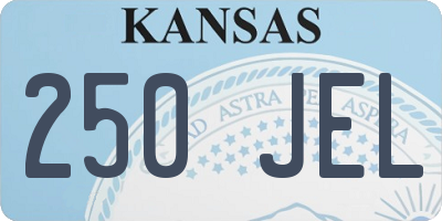 KS license plate 250JEL