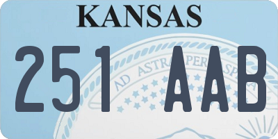 KS license plate 251AAB