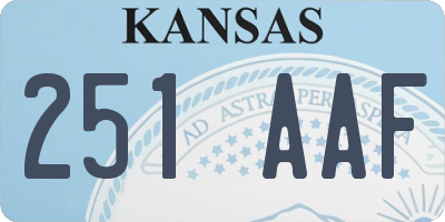 KS license plate 251AAF