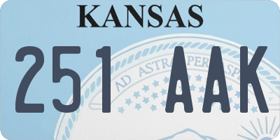 KS license plate 251AAK