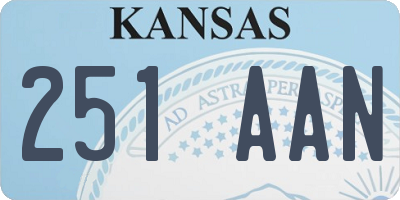 KS license plate 251AAN