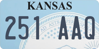 KS license plate 251AAQ