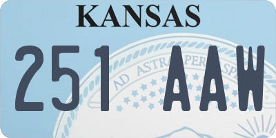 KS license plate 251AAW