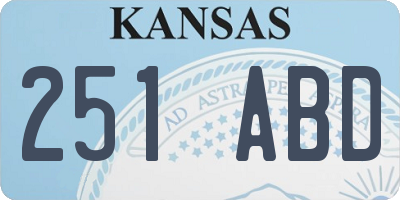 KS license plate 251ABD