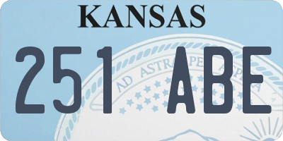 KS license plate 251ABE