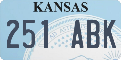 KS license plate 251ABK