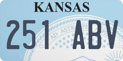 KS license plate 251ABV