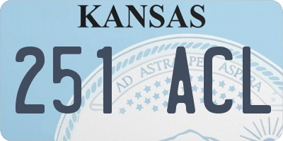 KS license plate 251ACL