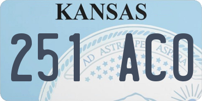 KS license plate 251ACO