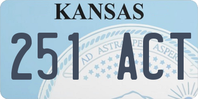 KS license plate 251ACT