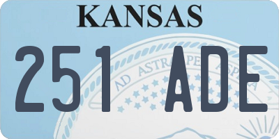 KS license plate 251ADE