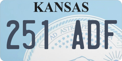 KS license plate 251ADF