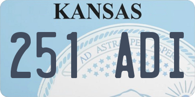 KS license plate 251ADI