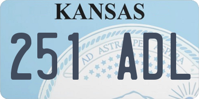 KS license plate 251ADL