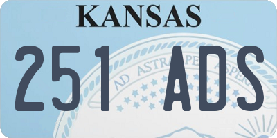 KS license plate 251ADS