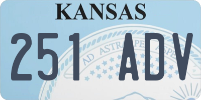 KS license plate 251ADV