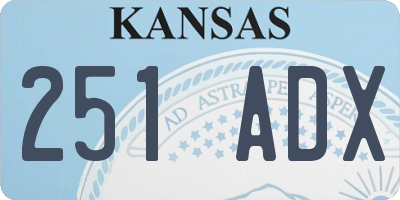 KS license plate 251ADX