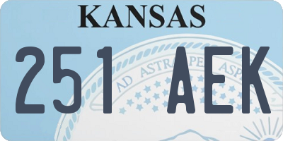 KS license plate 251AEK