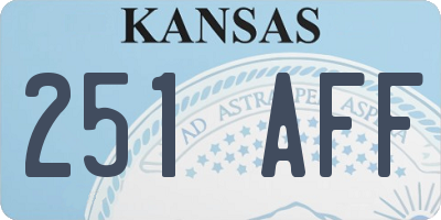 KS license plate 251AFF