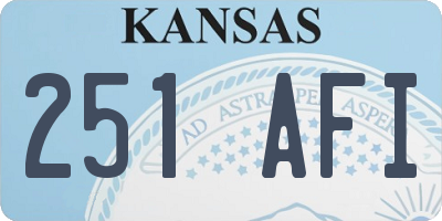 KS license plate 251AFI