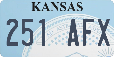 KS license plate 251AFX