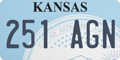KS license plate 251AGN