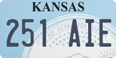 KS license plate 251AIE