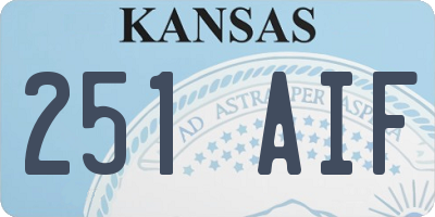 KS license plate 251AIF