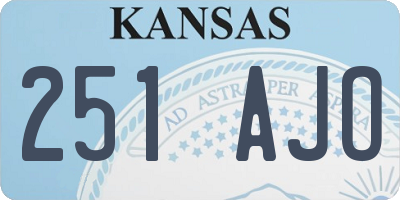 KS license plate 251AJO