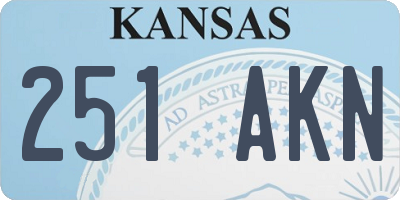 KS license plate 251AKN