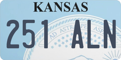 KS license plate 251ALN