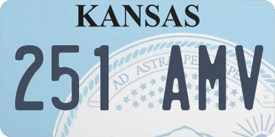 KS license plate 251AMV