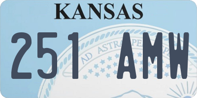 KS license plate 251AMW