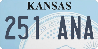 KS license plate 251ANA