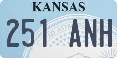 KS license plate 251ANH