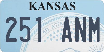 KS license plate 251ANM