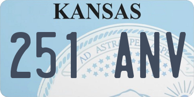 KS license plate 251ANV