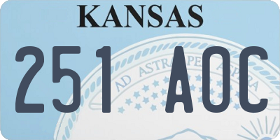KS license plate 251AOC