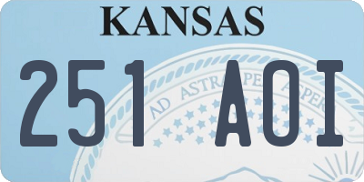 KS license plate 251AOI
