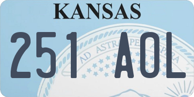 KS license plate 251AOL