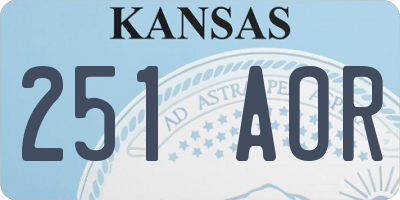 KS license plate 251AOR