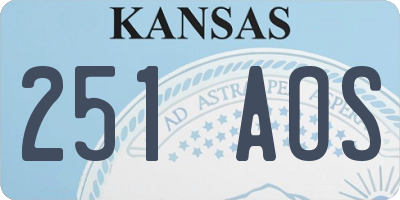 KS license plate 251AOS