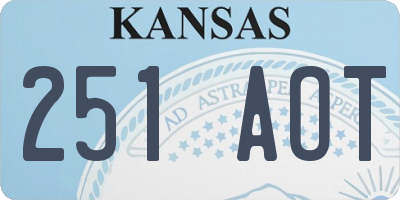 KS license plate 251AOT