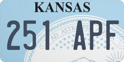 KS license plate 251APF
